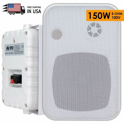 EMB ECW30 150W Full Range Indoor / Outdoor Waterproof Speaker - White (Single)