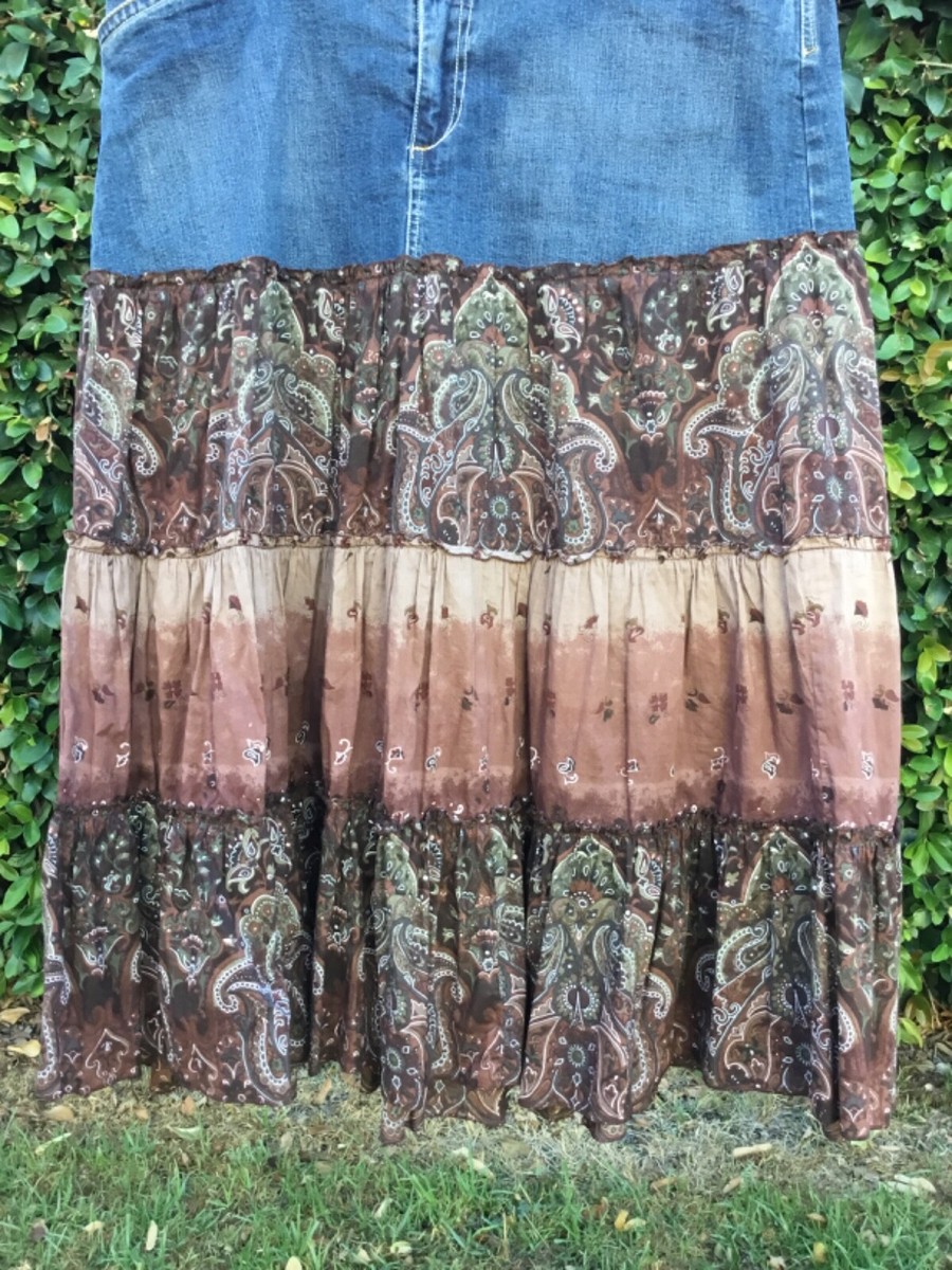 Women's Upcycled Denim Skirt Handmade Western Cowgirl Skirt