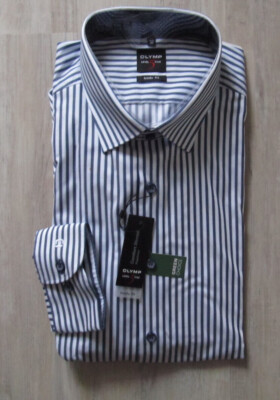 OLYMP LEVEL FIVE 5 BODY FIT  1/1 HEMD Gr. 45 gestreift *NEU* 59,95 