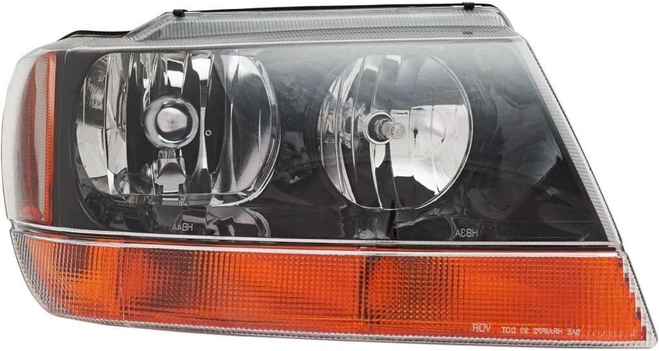 Headlights For Jeep Grand Cherokee 1999 2000 2001 2002 2003 2004 Black Trim Pair Foto 2 de 4