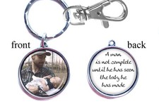 Personalized Photo Keychain Double-Sided 2 sides Gifts for Dad Father's Day