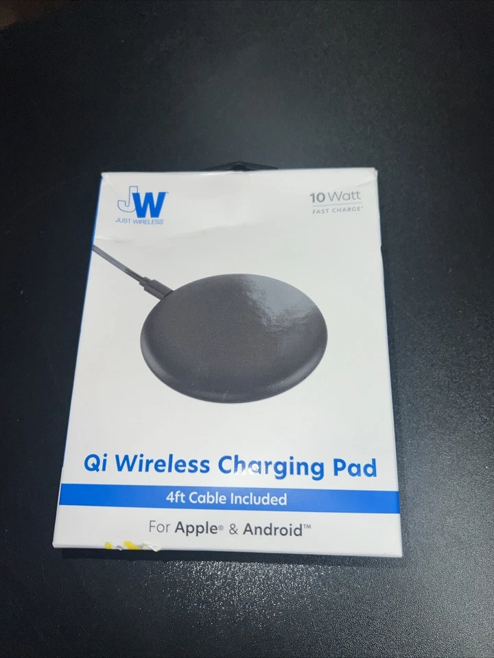 Almohadilla de carga inalámbrica Qi de 10 vatios Just Wireless para Apple y Android - Caja abierta Foto 2 de 3