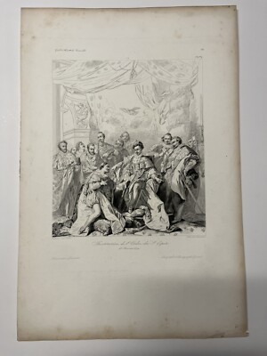 1853 Lithograph Institution of The Order of The Holy Spirit King Henry III 1579