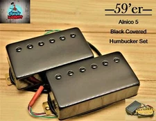 G.M. 59'er Black Covered Alnico 5 Humbucker Set