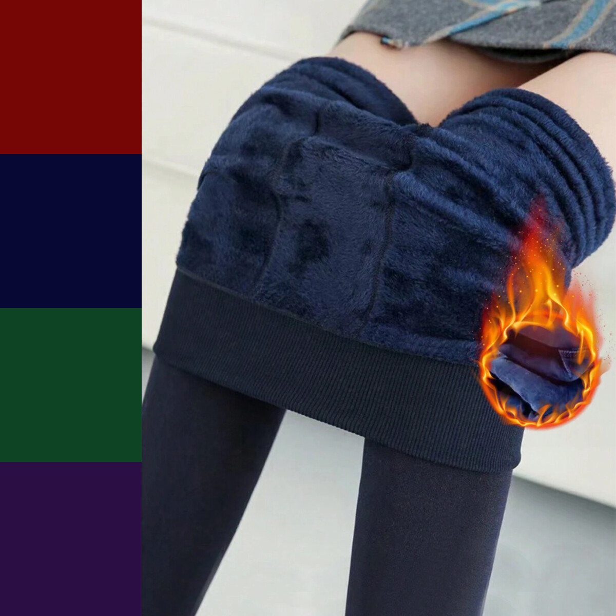For Cold Weather Women Fleece Winter Warm Knitted Tights Stretch Pants Pantyhose