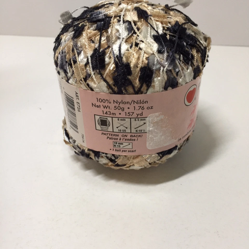 1 Skein Tiki Yarn Red Heart 1.75 oz Neutrals Medium Weight Nylon - Image 4 of 4