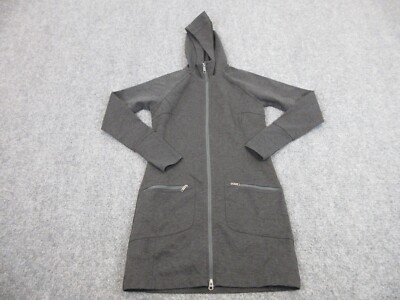 Merrell Sweater Womens Small Gray Full Zip Hoodie Sweatshirt Casual Logo Pocket