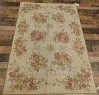 4'x6' Stunning Country French floral Aubusson hand knotted wool Needlepoint rug