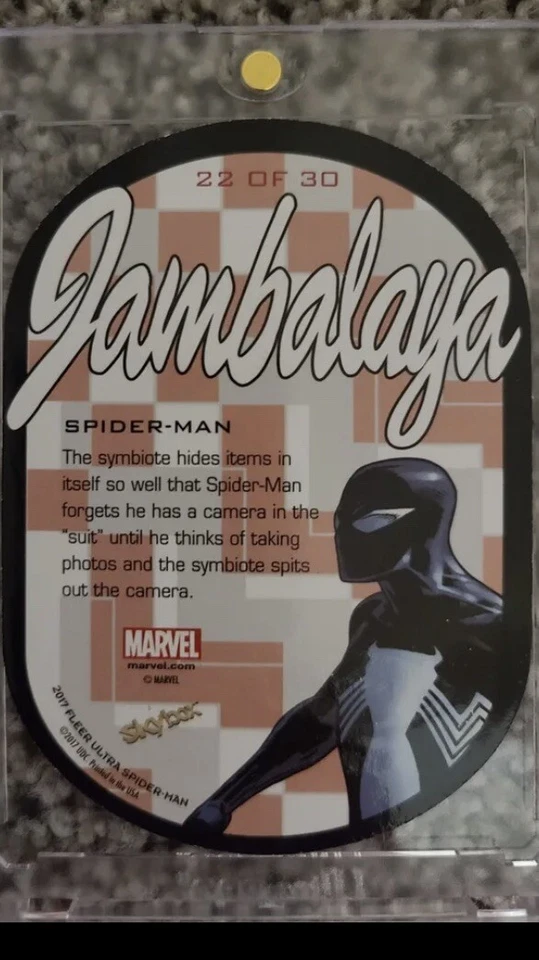 SPIDER-MAN 2017 FLEER ULTRA MARVEL SPIDER-MAN #22 JAMBALAYA SP INSERT E-X NRMT - Image 4 of 4