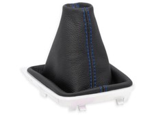 SCHALTMANSCHETTE FUR VW GOLF 7 VII 2013-2019 SCHALTSACK LEDER SCHWARZ NAHT BLAU