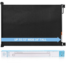 Retractable Baby Pet Gate - 34" Tall, Extends to 72" Wide, Mesh Gate for Doorw