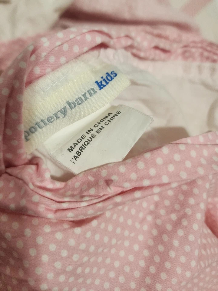 Edredom e fronhas Pottery Barn Kids Lindsey treliça floral bolinhas completo queen em excelente estado usado - Imagem 3 de 4