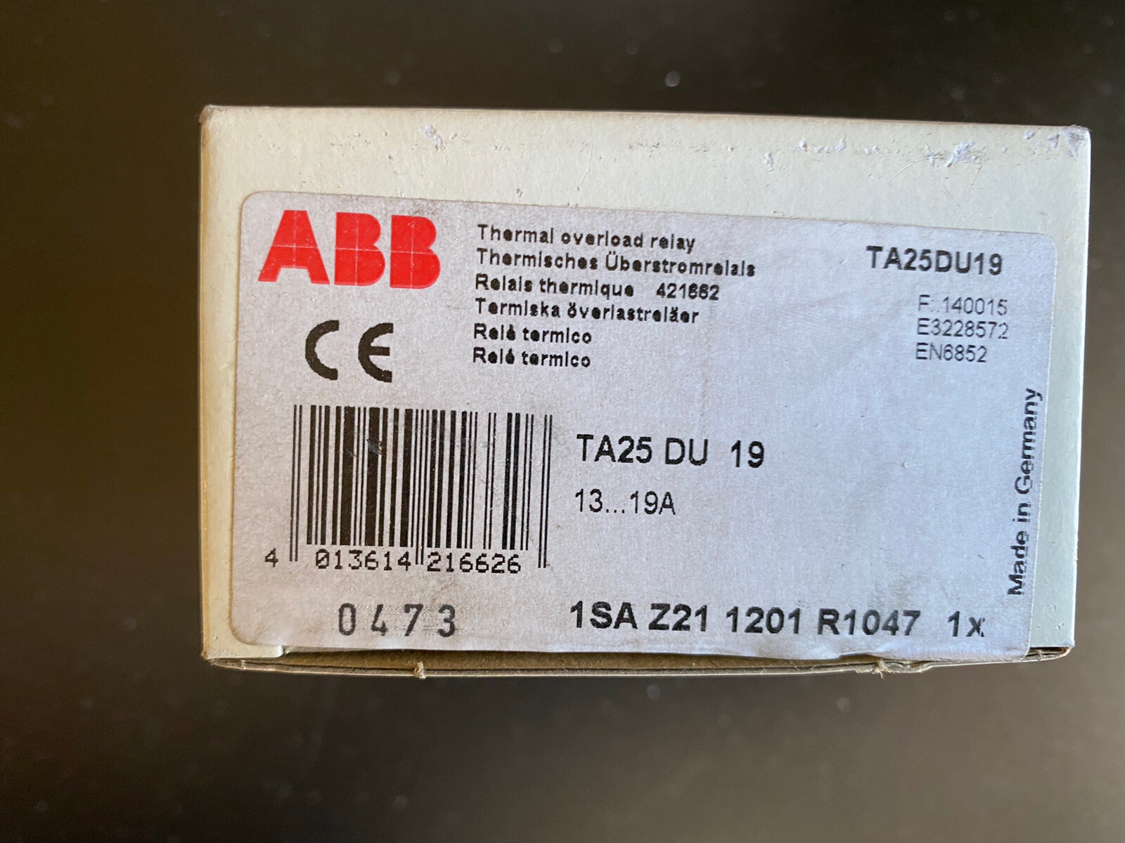 Abb Ta25 Overcurrent Trigger Lavavajillas Sammic Su-600, Su-750