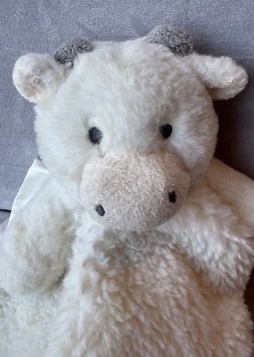 Cloud Island Target White Tan Cow Giraffe Security Lovey Silk Trim Baby Toy