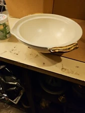 8.5x3" Chikusen Ctram Colored Batter Bowl Spout Vintage Mcm Handles 