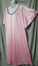 Only Necessities Pink Blue Nightgown Calf Short Sleeve Plus Size 1X  58" Bust