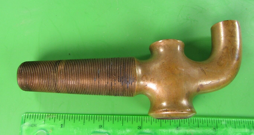 Antique Solid Brass Threaded Keg Barrel Tap Spout Faucet Spigot Rustic - Picture 2 of 5