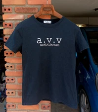 AVV Michel Klein Paris Black Spellout Women T Shirt Sz 42