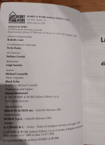 libro romanzo la memoria del topo michael connelly 1997 hobby e work - Foto 4 di 4