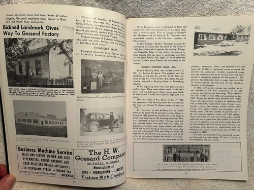 1969 Bicknell, Indiana Centennial Historical Book & Program With Great Photos - Picture 6 of 11