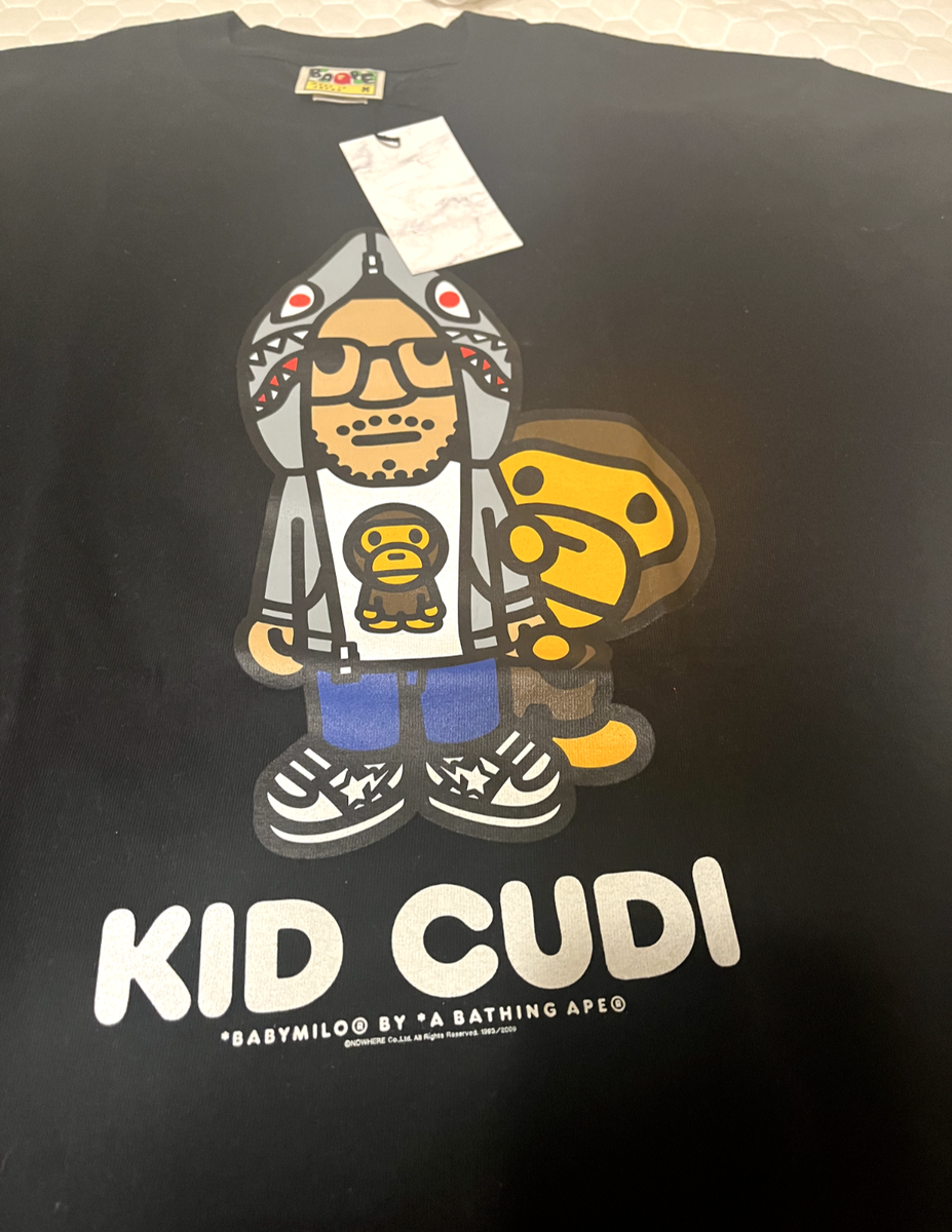 Kid Cudi X BAPE Bathing Ape Shark Hoodie T-Shirt Size Medium Kid Cudi X BAPE Bathing Ape Shark Hoodie T-Shirt Size Medium