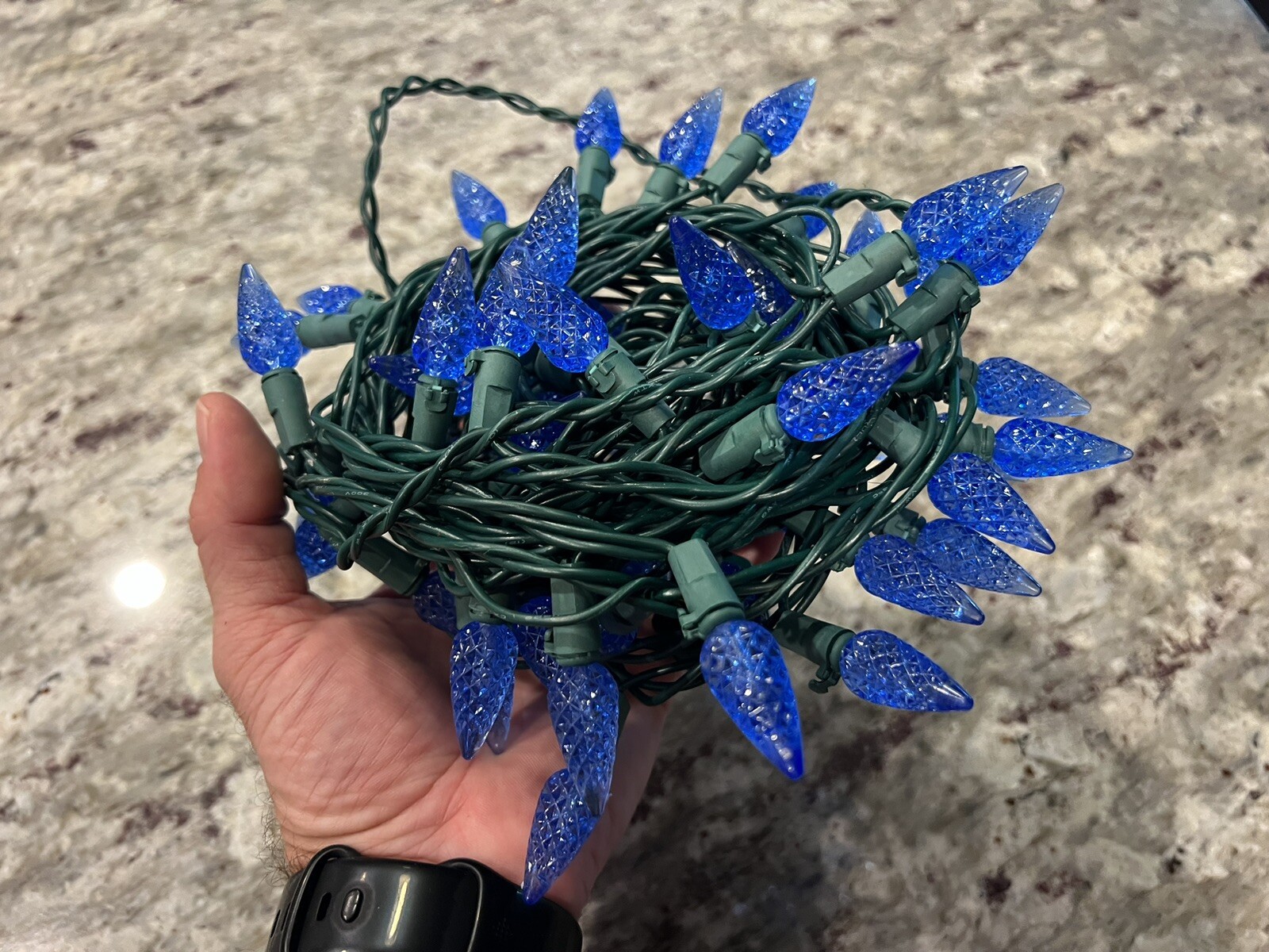 Philips 60 Count Blue Faceted LED Lights! Excellent Condition