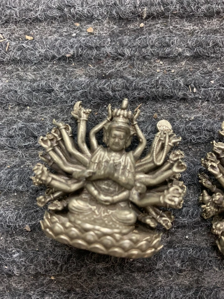 两件装优质藏银手工制作*森德菩萨*雕像 — 第 3/4 张图片