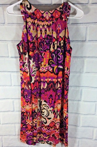 Vestido sin mangas Madison Leigh 6 púrpura negro usado en excelente estado (H32) - Imagen 2 de 6