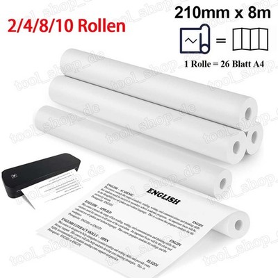 2-20 Rollen Thermopapier A4 Thermodrucker Papier für Phomemo M832/M834 Drucker 
