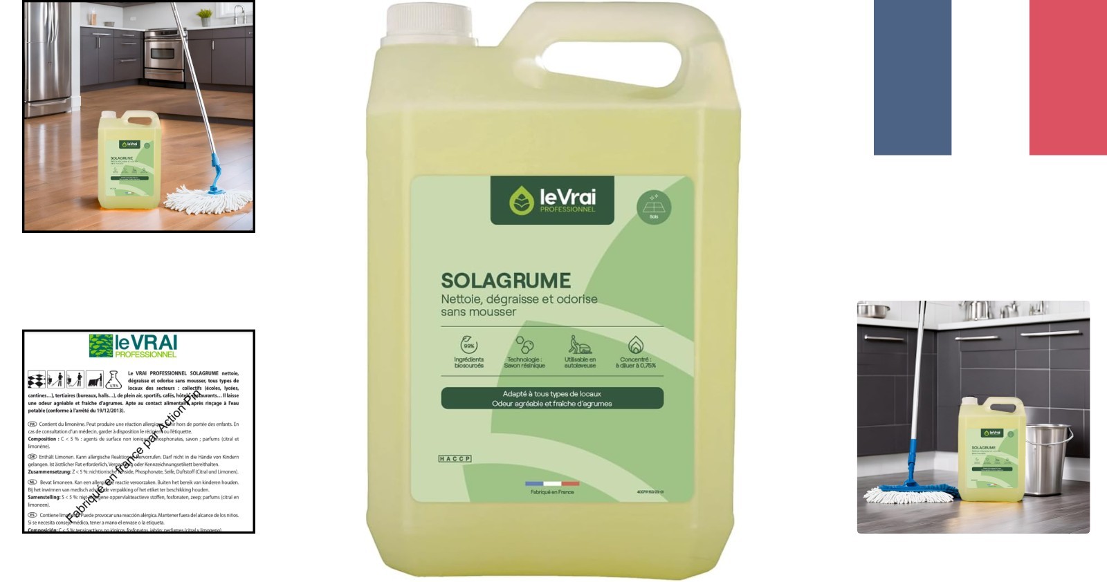 Détergent concentré agrumes 5L pour le nettoyage des sols en céramique et carrelage