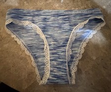 VINTAGE VICTORIA S SECRET CHEEKIE BIKINI PANTY. S/P. BLUES. NEW