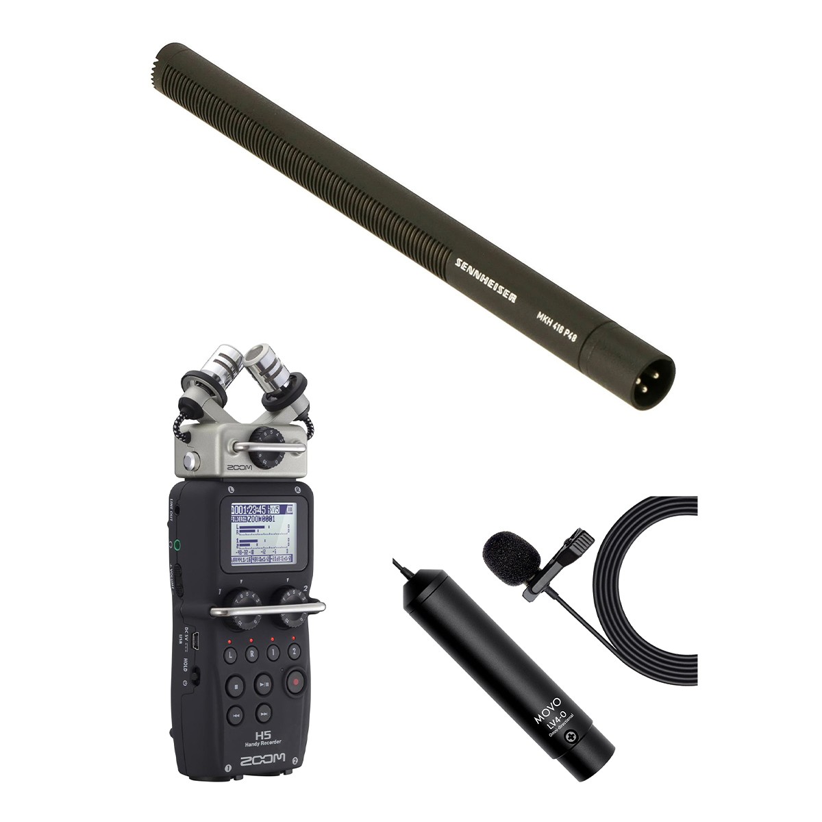 Sennheiser MKH-416 Short Shotgun Interference Tube Microphone, Bundle with Zoom