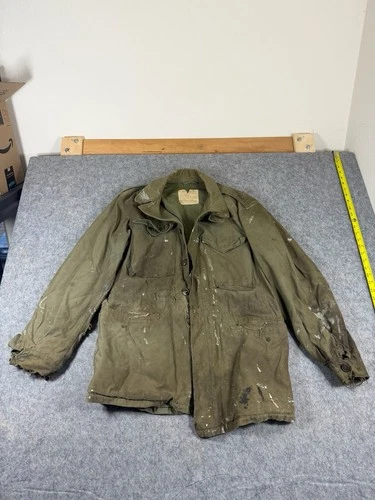 Vintage WWII M1943 Field Jacket Size XL Army Green WW2 Military US Army 40s