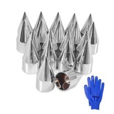 20Pcs Lug Nut Covers 33mm x 4 1/4" Spike Nut Covers ABS Chrome Plastic 20 PCS