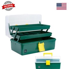 13 inch Art Craft Organizer Storage Box with 3 Layer, Multipurpose Plastic To...