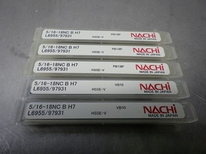 5 NEW! NACHI 5/16-18NC B H7 HSS Taps #L6955/97931