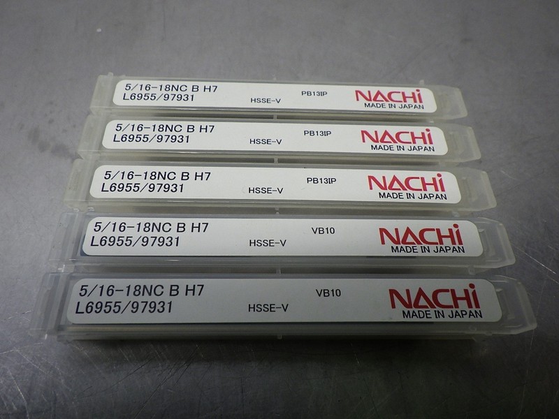 5 NEW! NACHI 5/16-18NC B H7 HSS Taps #L6955/97931