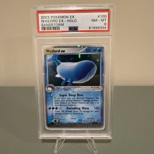 2003 Wailord Ex 100/100 Sandstorm Pokemon Holo PSA 8
