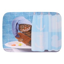  1Pc Funny Cat Pattern Floor Mat Cartoon Foot Pad Bathroom Anti-skid Ground Mat