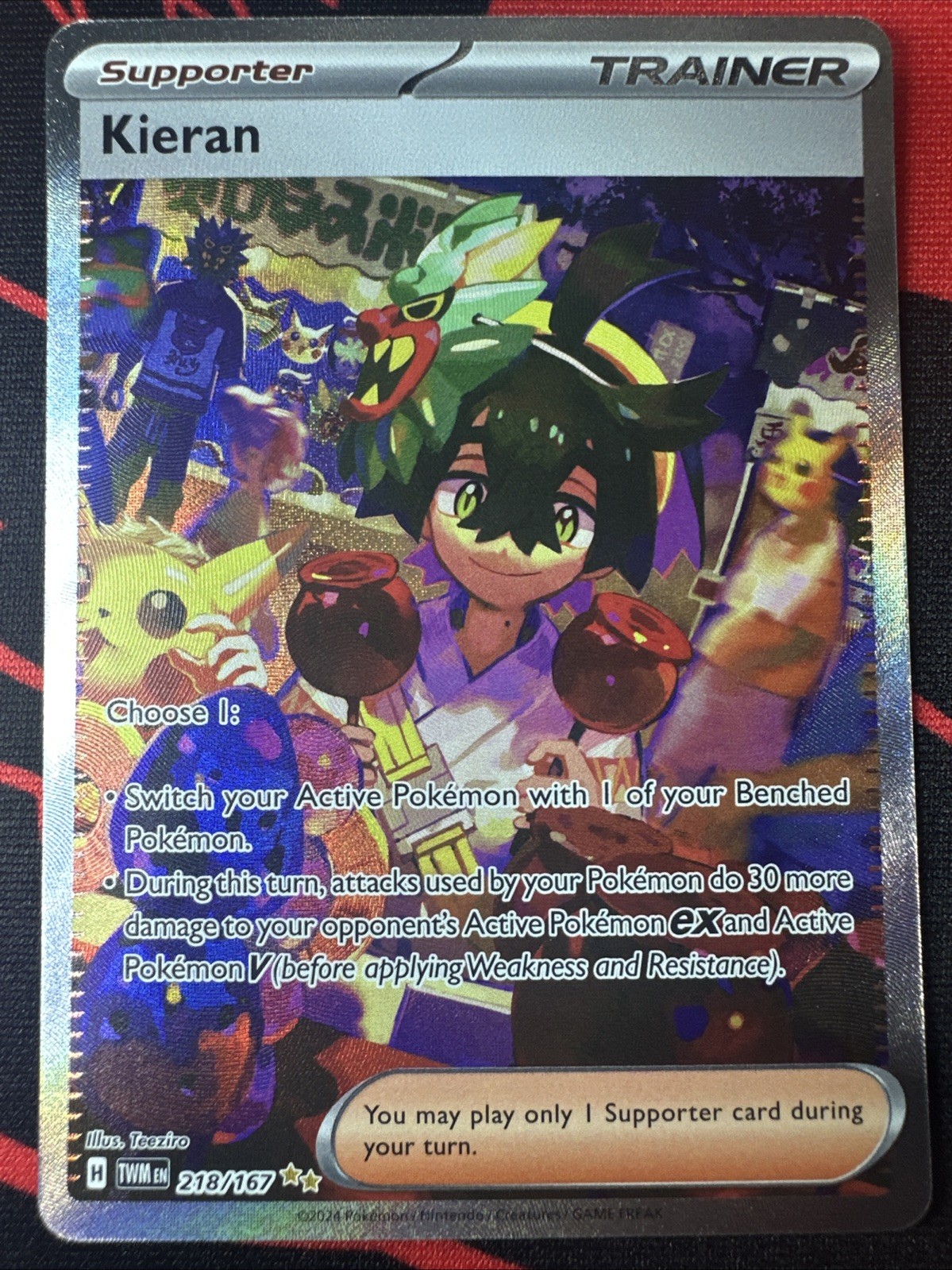 Kieran Sv06: Twilight Masquerade Holo Card 218/167 Near Mint Condition