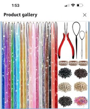 Hair Tinsel,18 Colors Hair Tinsel Kit for Girls 7600 Strands Fairy Tinsel Hair E