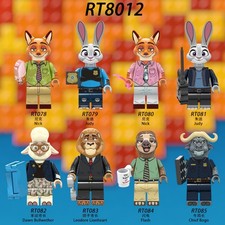 Zootopia Custom Brick Minifigures 8 Pc Set