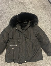 Lovely Womens Black Fur Lined Light Weight Hooded Jacket