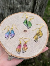  Dainty Yellow Butterfly Wing Earrings / Butterflies / Yellow Butterflies /