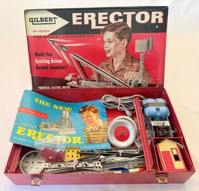 Vintage 1954 GILBERT Erector Model Number 10052 Metal THE ROCKET LAUNCHER SET