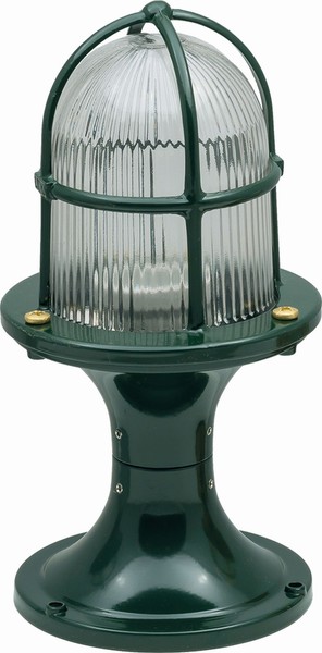 Sockelleuchte Messing Glas E27 IP54 28 Cm Hoch GrüN Lampe Weg Terrasse AußEn-image