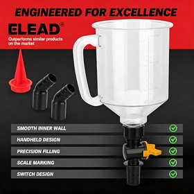18PC Engine Oil Funnel Kit  1.59QT/1.5L Automotive Coolant Funnel Set 12 Adapter