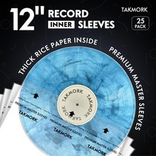 12 Inch Vinyl Record Inner Sleeves AntiStatic Rice Paper Clear Album 25 PCS