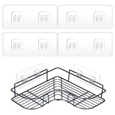 4 Pack Shower Caddy Adhesive Hooks Replacement, Strong Self-Adhesive Sticker ...