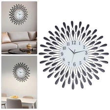 Luxury Large Wall Clock 3D Metal Living Room Feather Wall Watch Home Decor New